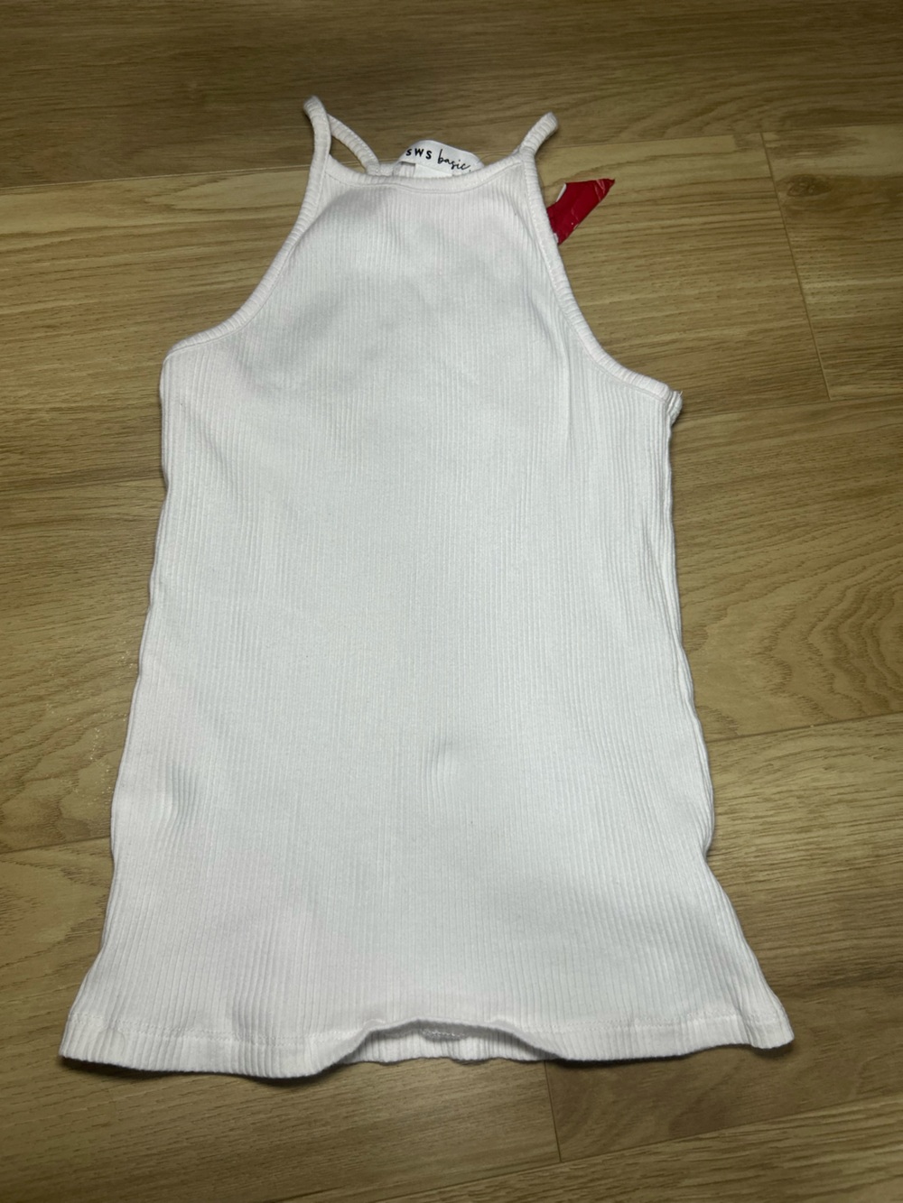Women’s White Ribbed High-Neck Tank Top - Picture 3 of 5